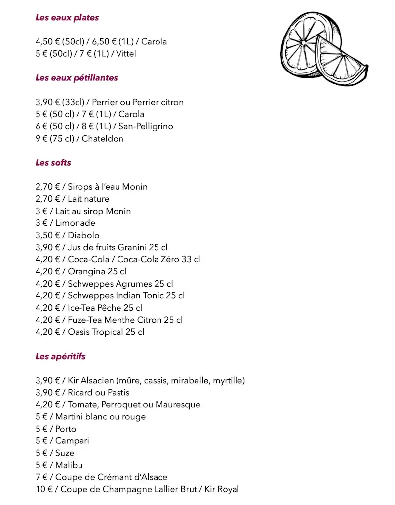 Menu_BAR & RESTAURANT LES CHATELMINÉS_Bresse_image_1