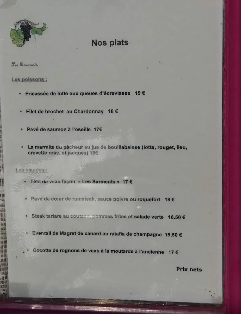 Menu_Les Sarments_Châlons-en-Champagne_imagen_3