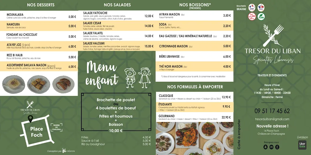 Menu_Tresor du liban_Châlons-en-Champagne_image_1
