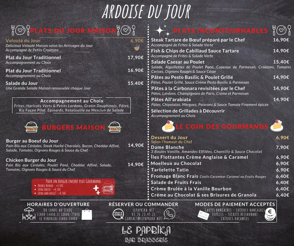 Menu_Le Paprika Bar Brasserie_Châlons-en-Champagne_image_1