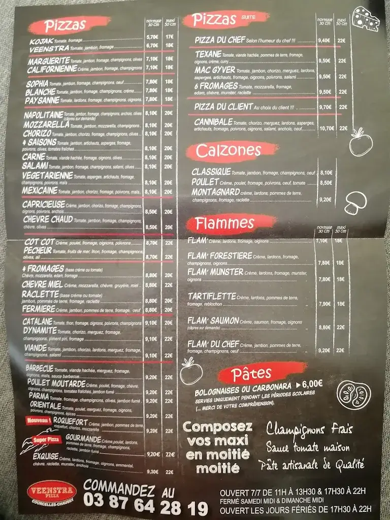 Menu_Veenstra Pizza Snack_Courcelles-Chaussy_image_3