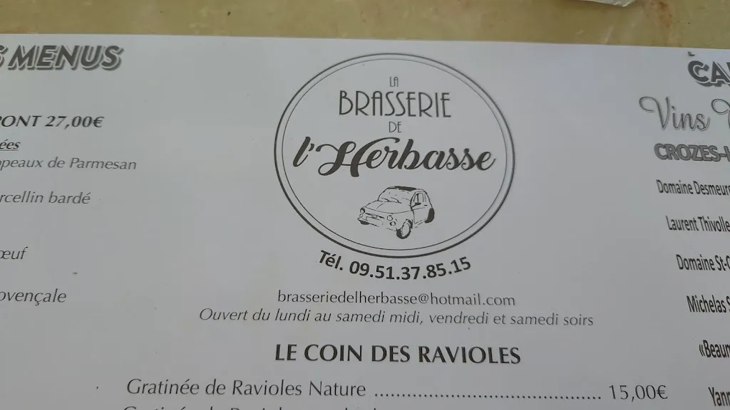 Menu_La Brasserie De L'herbasse_Clérieux_immagine_2