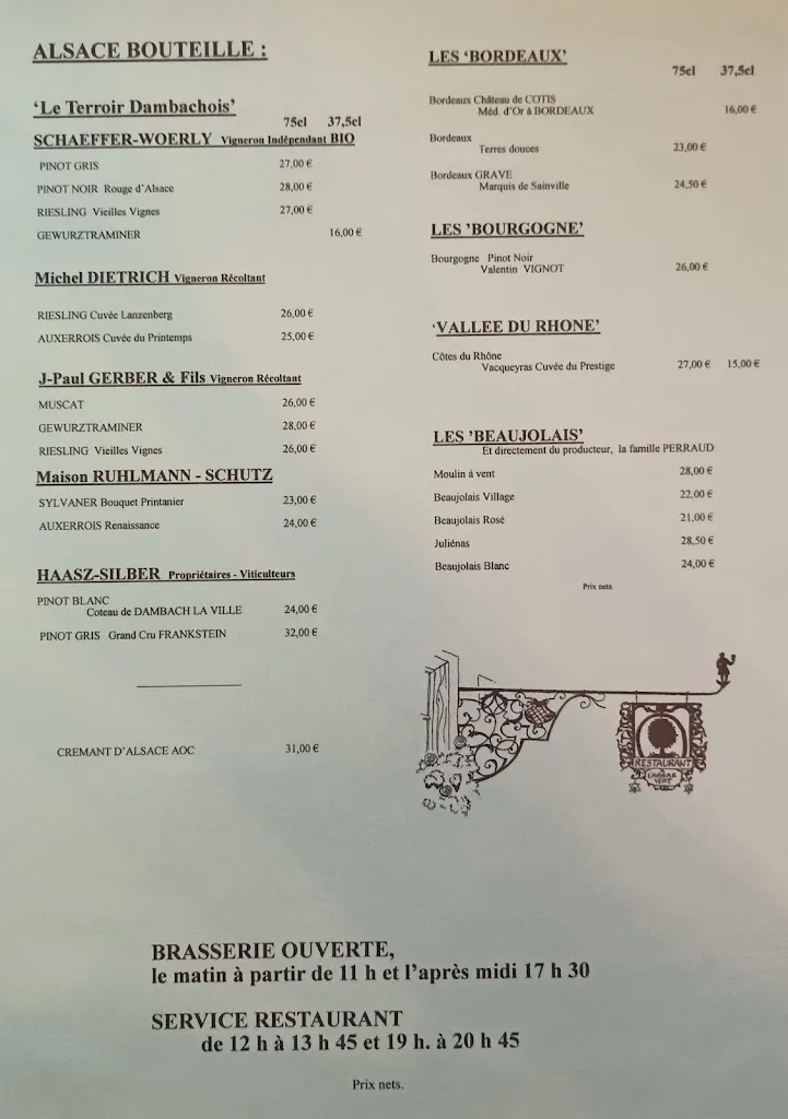 Menu_Restaurant à L'Arbre Vert_Dambach-la-Ville_image_3