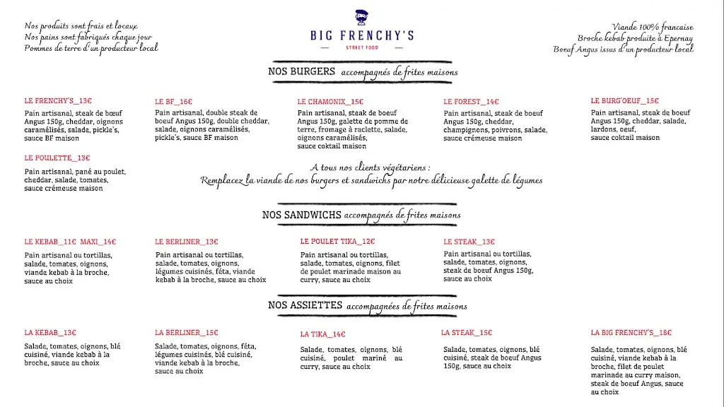Menu_Big Frenchy’s_Cormontreuil_image_2