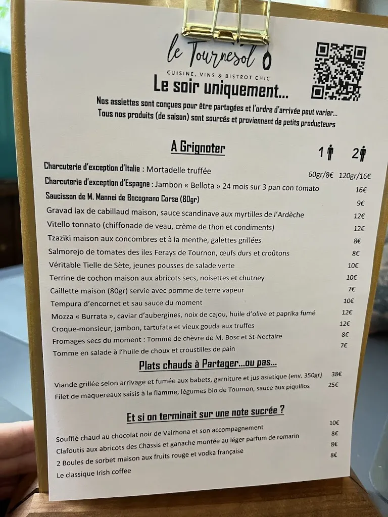 Menu_Restaurant le Tournesol en ARDECHE_Tournon-sur-Rhône_immagine_1