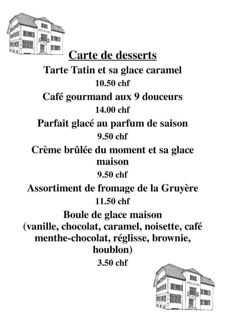 Menu_Restaurant Hôtel de Ville de Vaulruz_Vaulruz_image_1