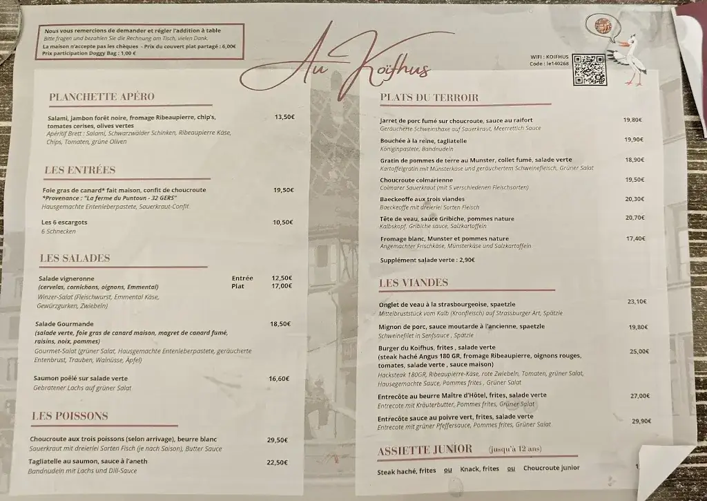 Menu_Restaurant Au Koïfhus_Colmar_image_1