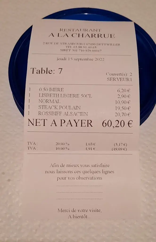 Menü_Restaurant « À La Charrue »_Dettwiller_Bild_1