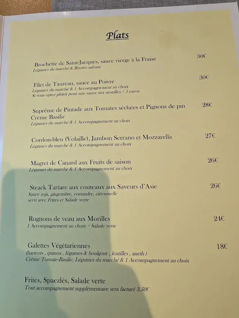Menu_La Fourchette_Schlierbach_image_1
