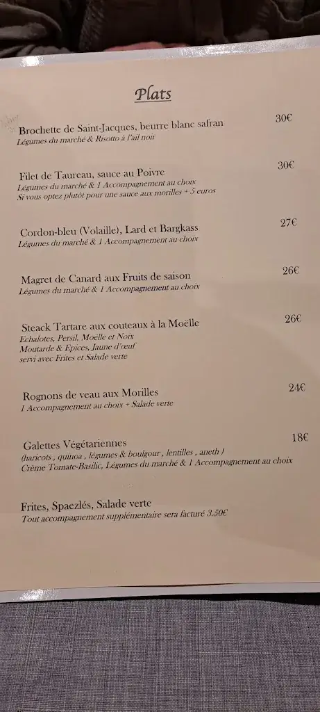 Menu_La Fourchette_Schlierbach_image_4