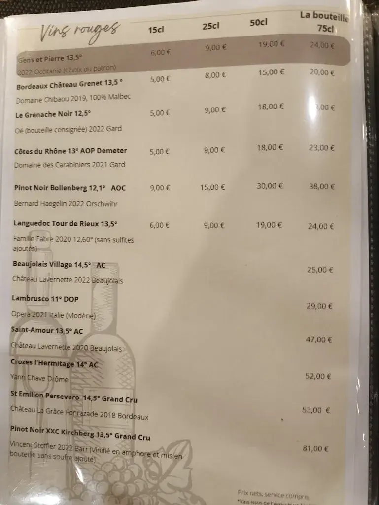 Menu_Restaurant Aux Artisans_Niedermodern_imagen_1