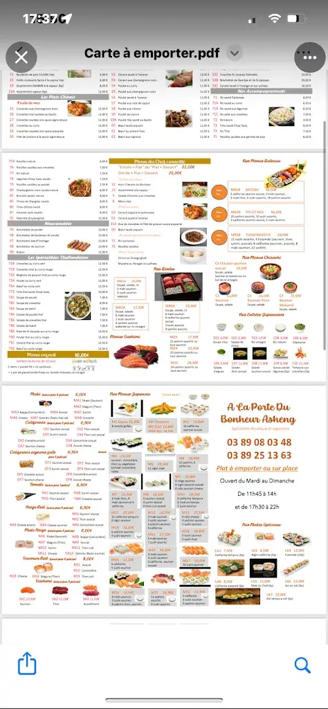 Menu_A la Porte du Bonheur_Dannemarie_image_2