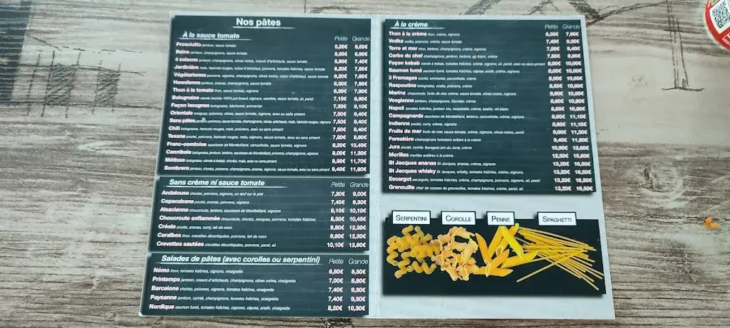 Menu_Restaurant Aux 100 pâtes - Relais du port - Eurovélo 6_Dannemarie_image_3