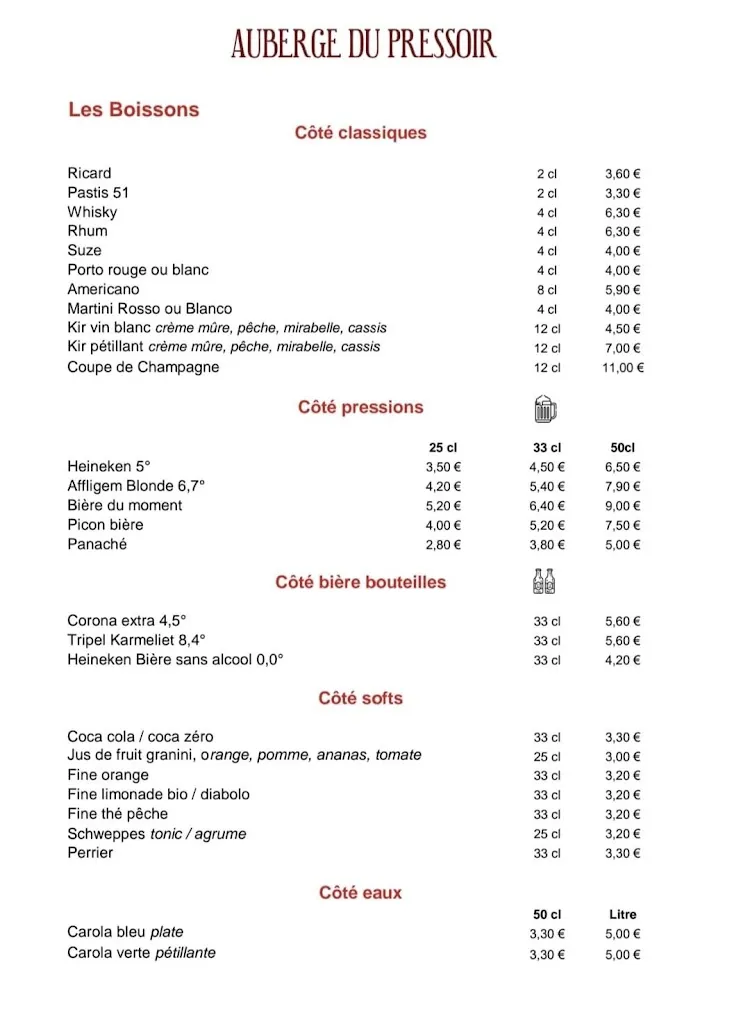Menu_Auberge du Pressoir Lucey_Lucey_imagen_2