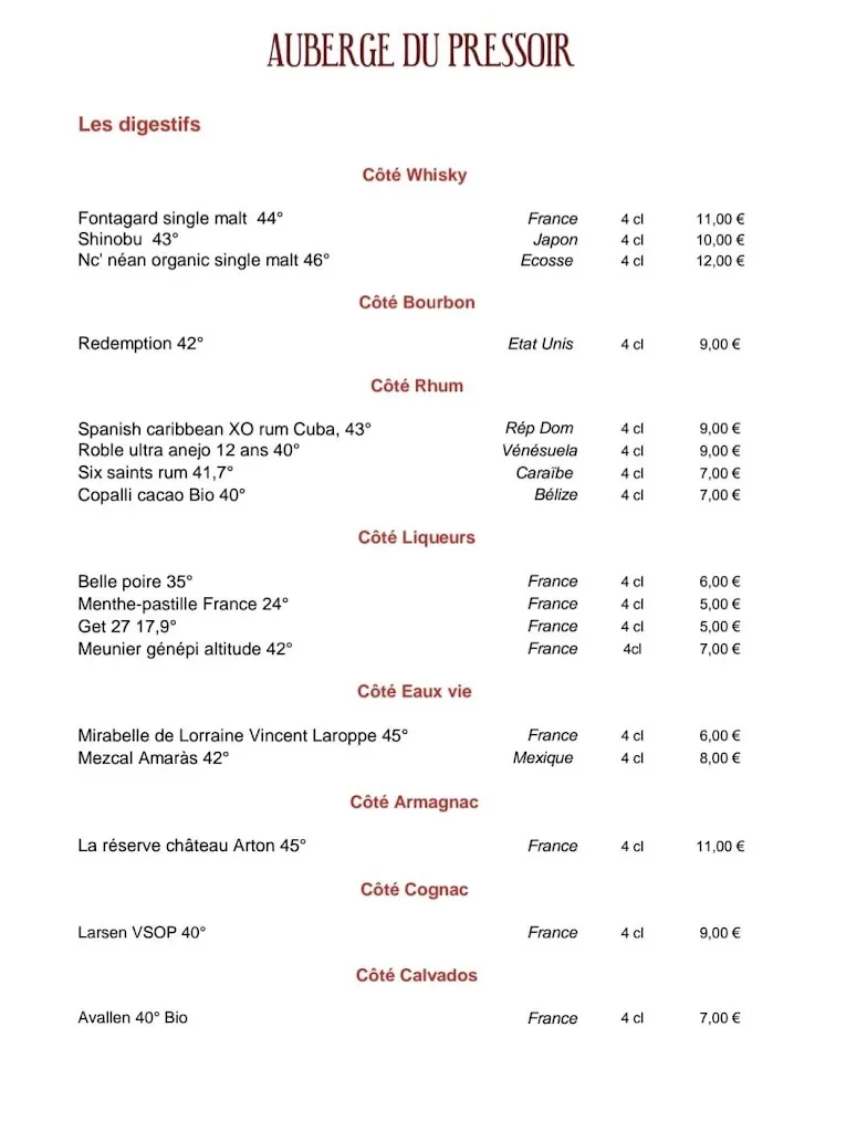 Menu_Auberge du Pressoir Lucey_Lucey_imagen_4