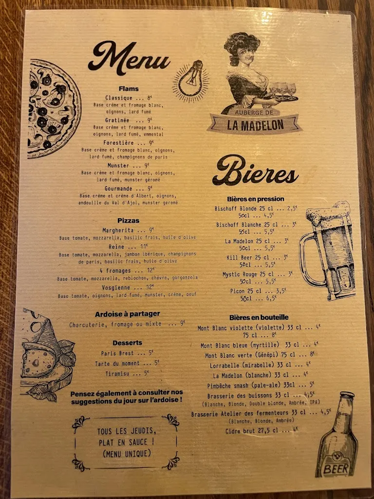 Menu_Auberge de la Madelon_Dommartin-lès-Remiremont_image_1