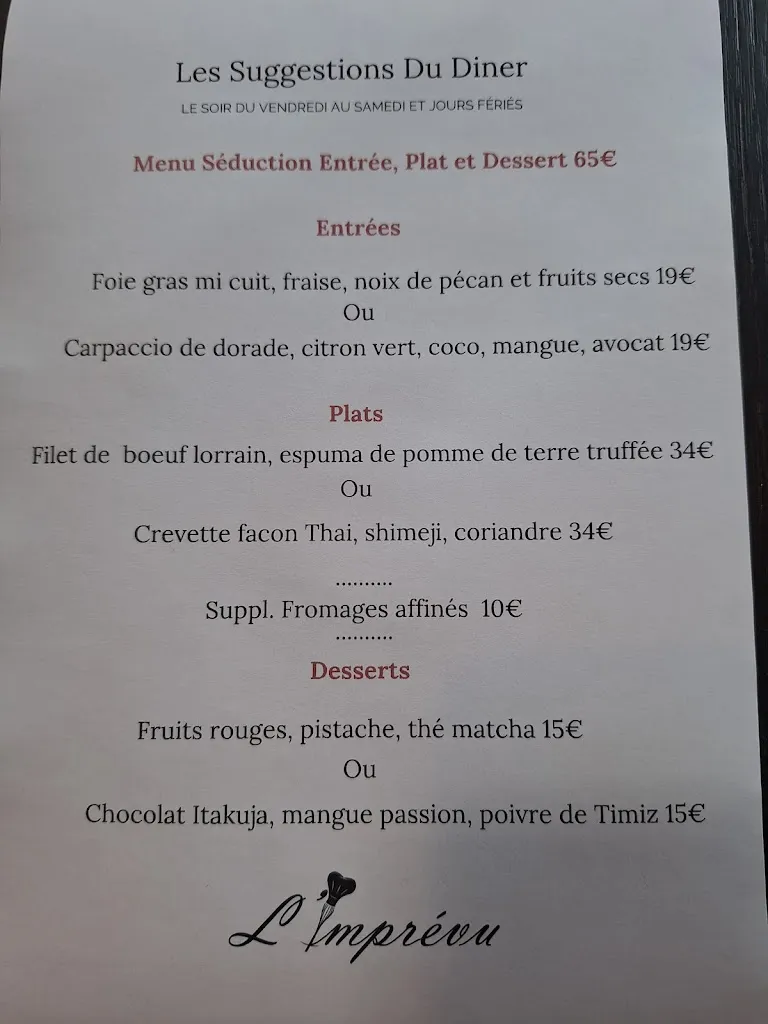 Menu_L'imprévu restaurant_Dombasle-sur-Meurthe_image_2