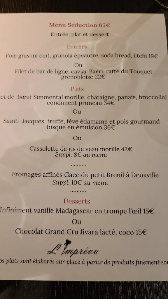 Menu_L'imprévu restaurant_Dombasle-sur-Meurthe_image_4