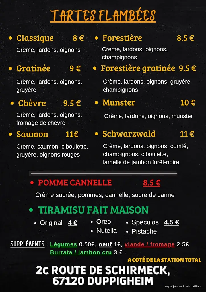 Menu_La Bella Flamm's_Duppigheim_immagine_3