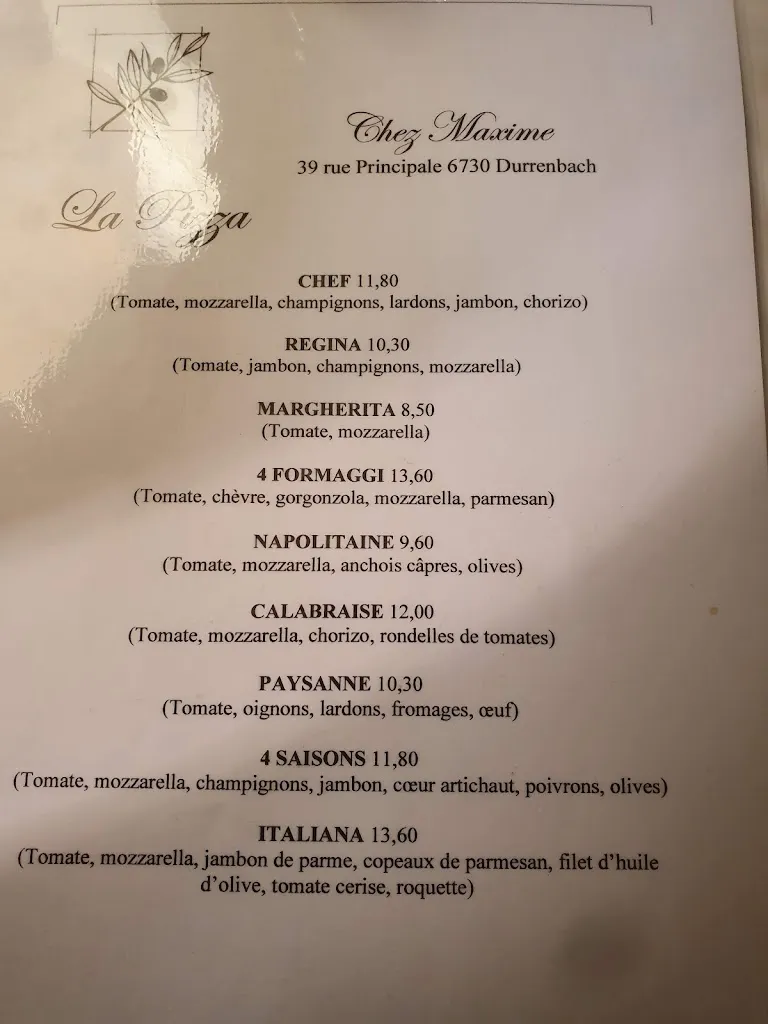 Menu_Chez Maxime_Durrenbach_image_1