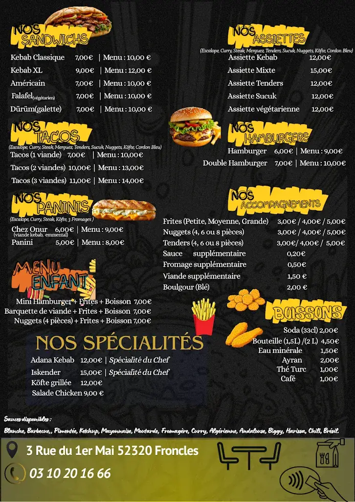 Menu_Chez Onur - Kebab_Froncles_image_1