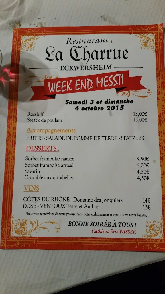 Menu_Restaurant à la Charrue_Eckwersheim_image_1