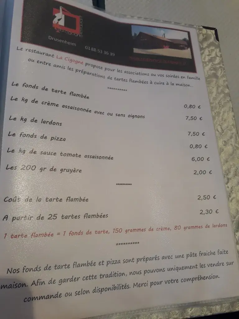 Menu_Restaurant la Cigogne_Drusenheim_image_1