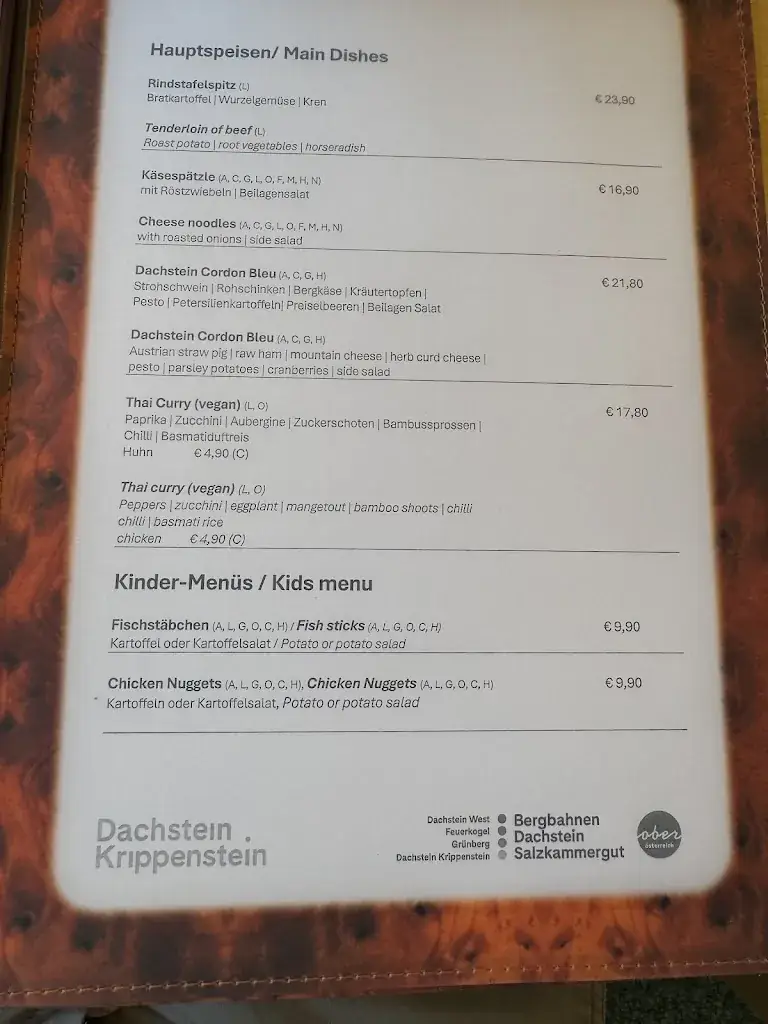 Menu_Bergrestaurant Dachstein Krippenstein_Austria_image_4