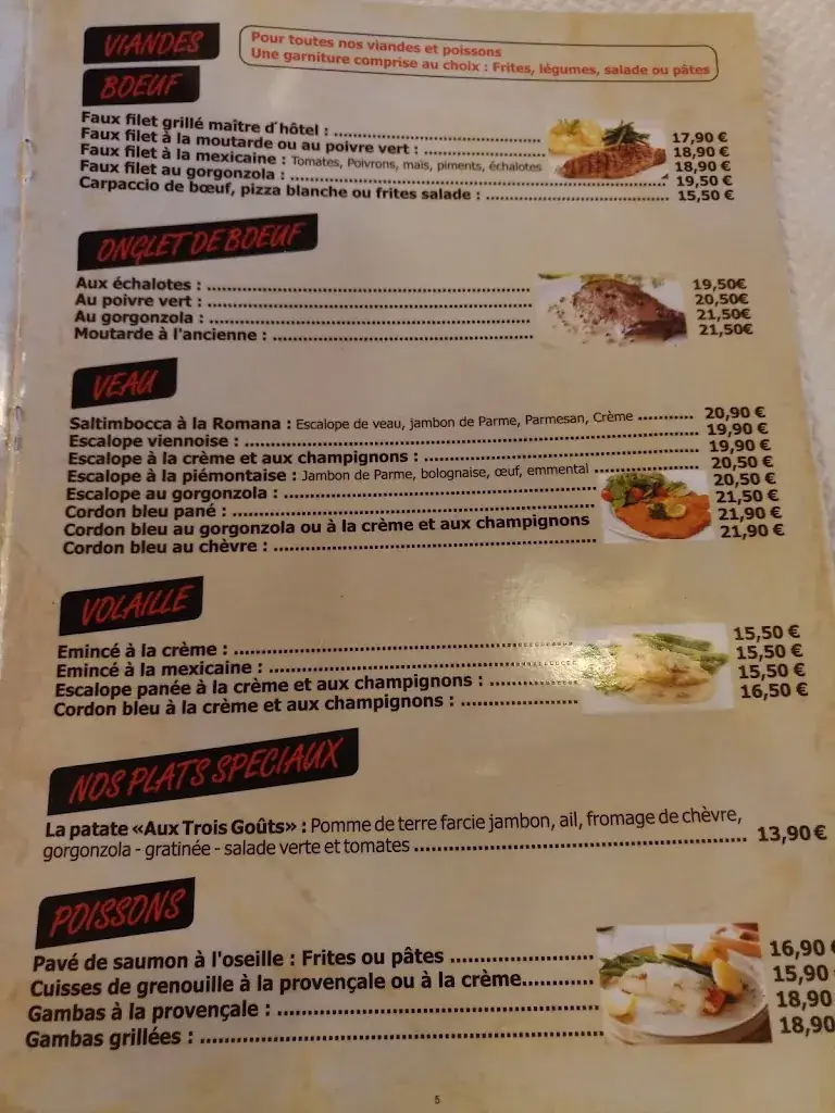 Menu_Restaurant - Pizzeria Aux Trois Goûts - Eckbolsheim_Eckbolsheim_image_4