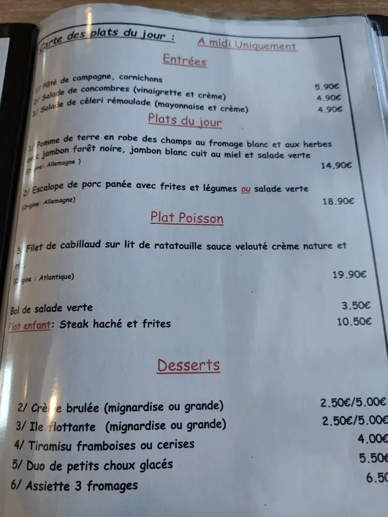 Menu_La Petite Française_Farébersviller_image_2