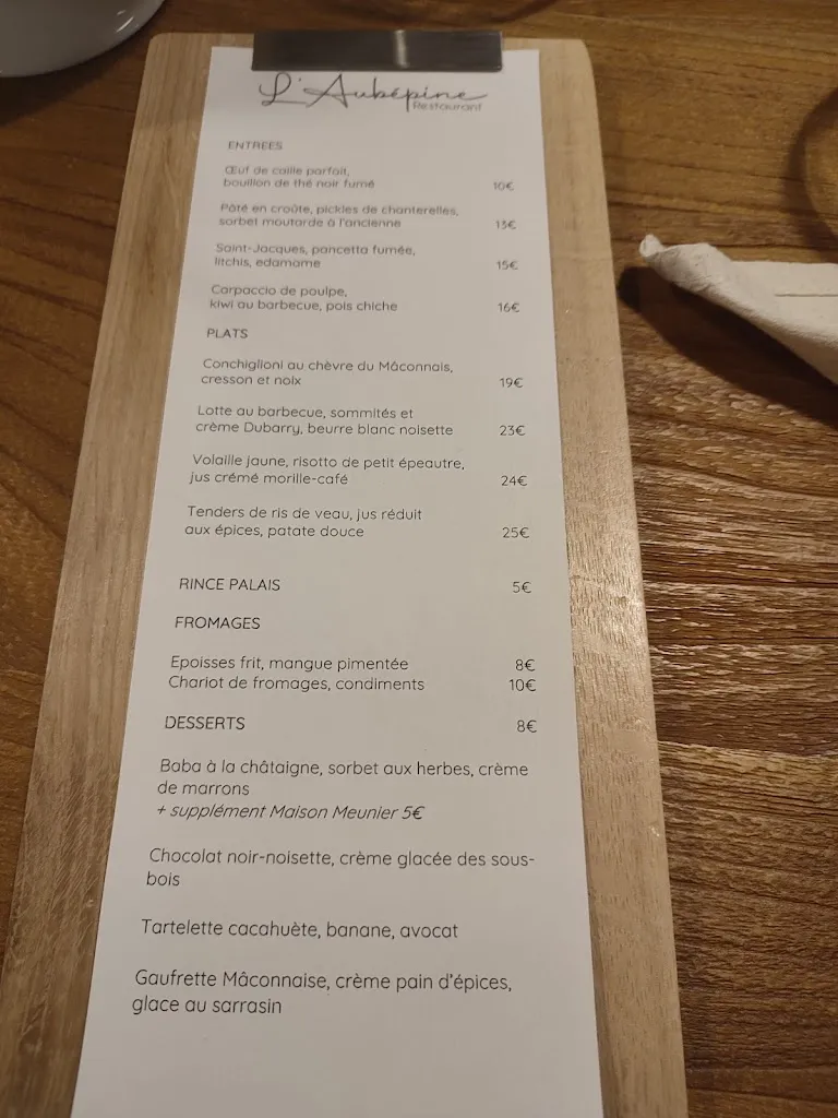 Menu_L'Aubépine Restaurant_Charnay-lès-Mâcon_image_2