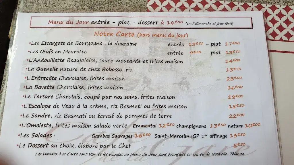 Menu_Restaurant Café de la Gare_Charnay-lès-Mâcon_image_1