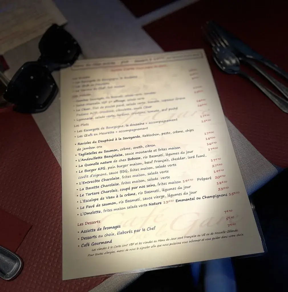 Menu_Restaurant Café de la Gare_Charnay-lès-Mâcon_image_2