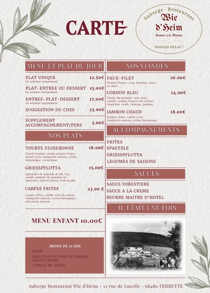 Menu_Auberge Restaurant Wie d’Heim_Ferrette_image_2