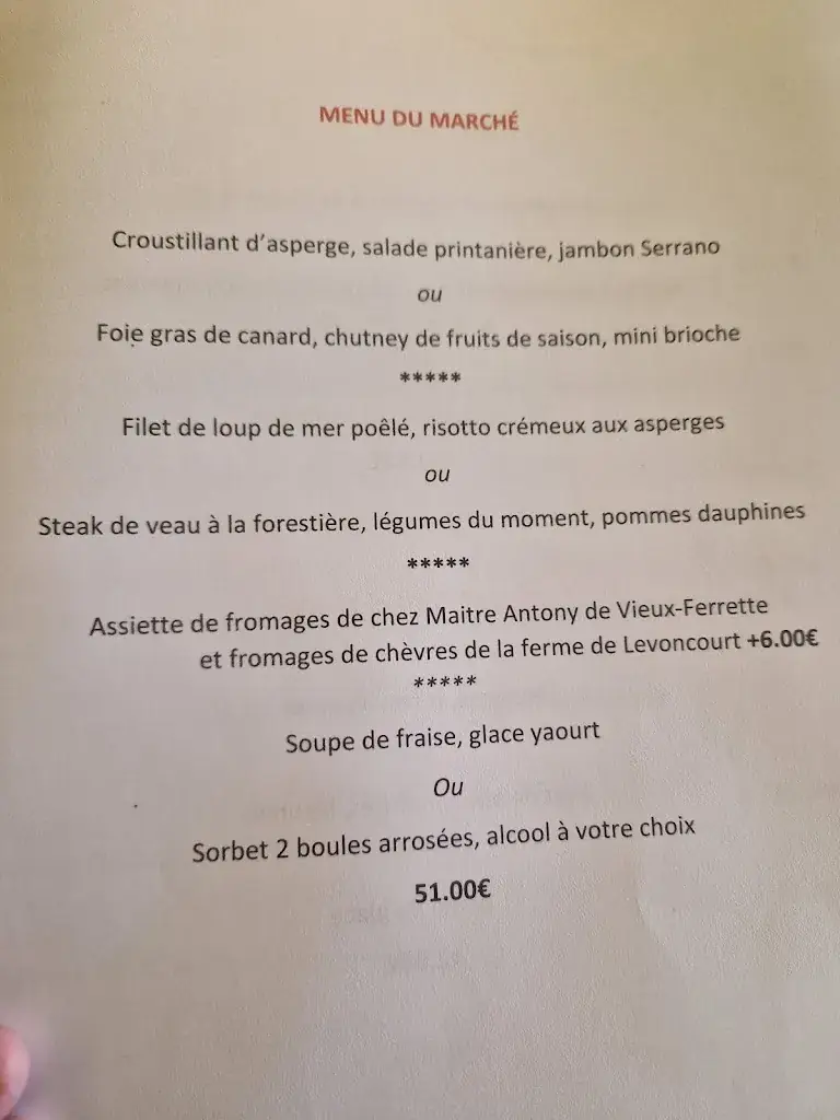 Menu_Hôtel restaurant Collin_Ferrette_immagine_4