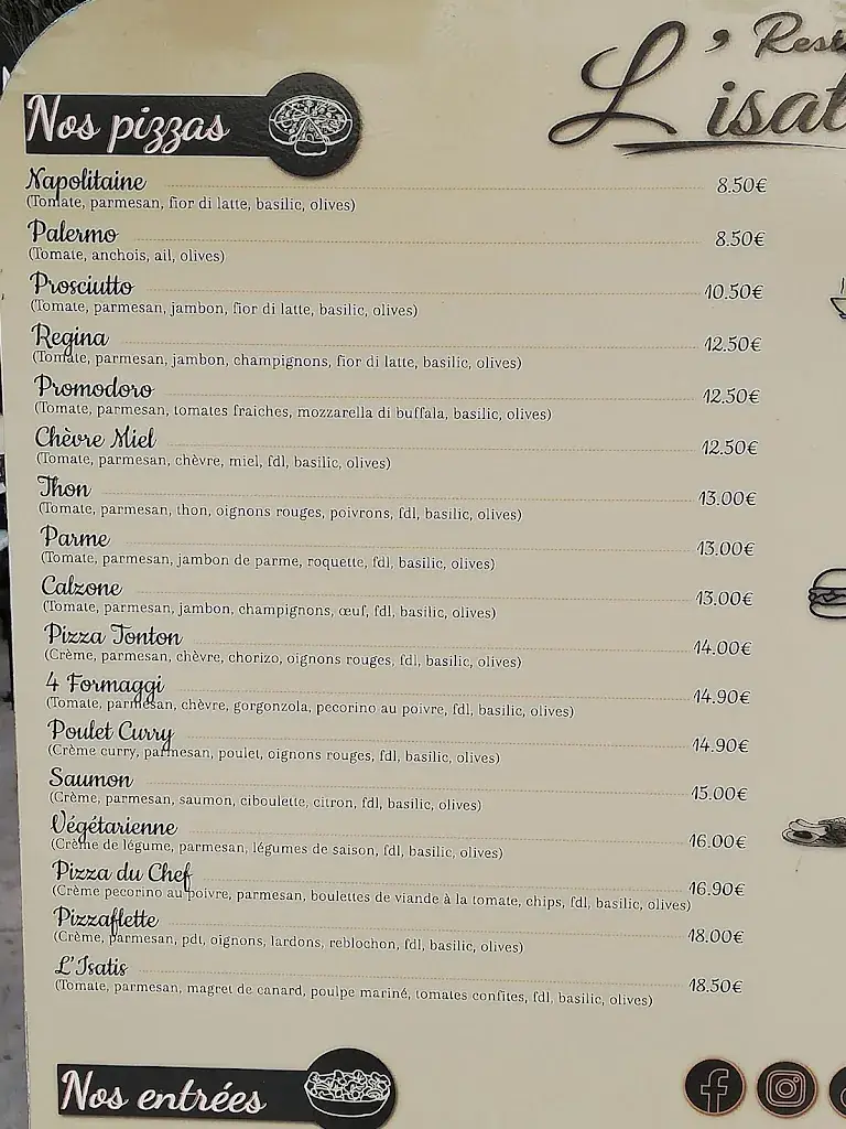 Menu_Restaurant l isatis_Fleury_image_1