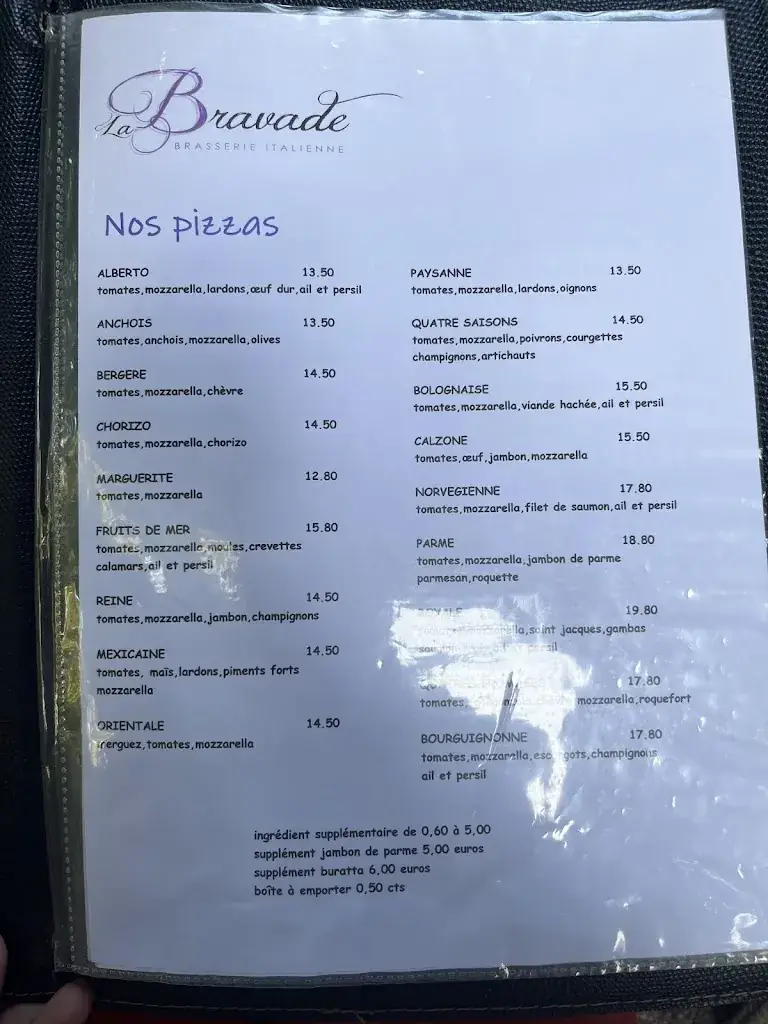 Menu_Restaurant La Bravade_Illkirch-Graffenstaden_image_1