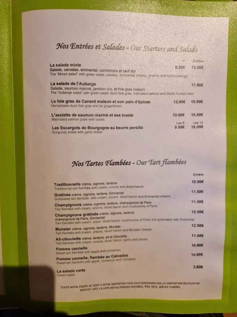 Menu_L'Auberge & Trattoria du Ried_Erstein_image_1