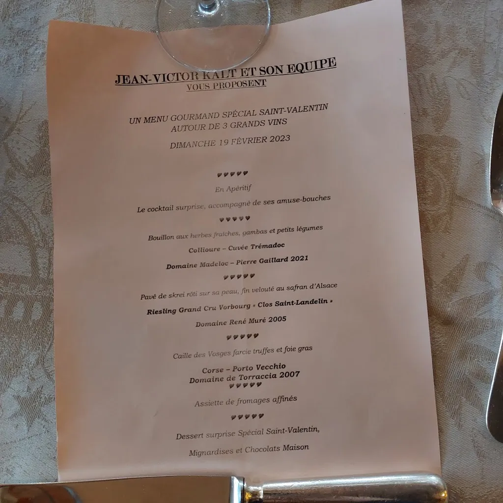 Menu_Restaurant Jean-Victor Kalt_Erstein_image_1