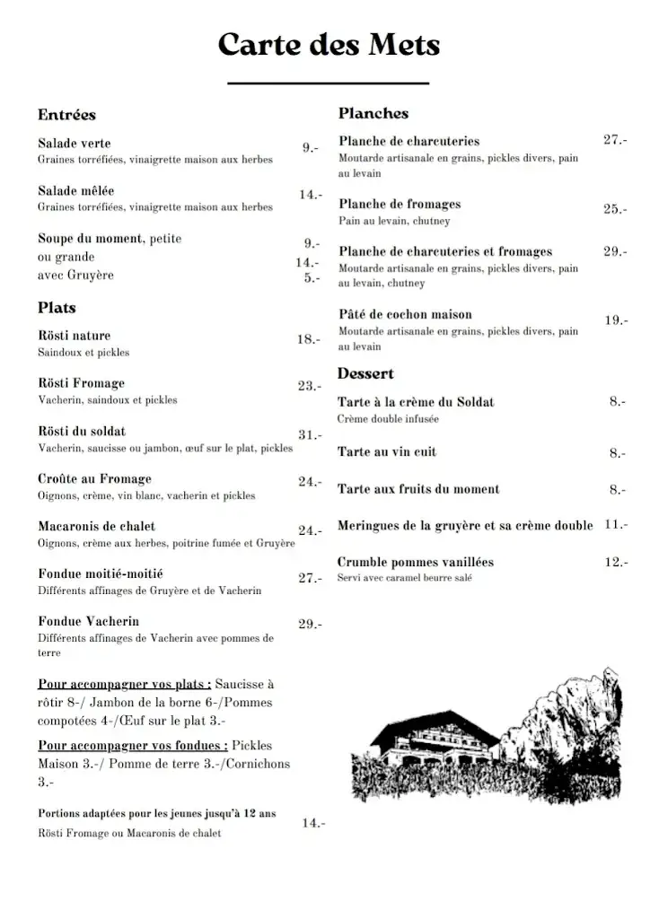 Menü_Chalet du Soldat_Jaun_Bild_1