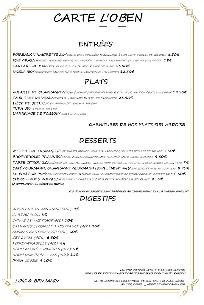 Menu_L'OBEN restaurant_Épernay_image_1