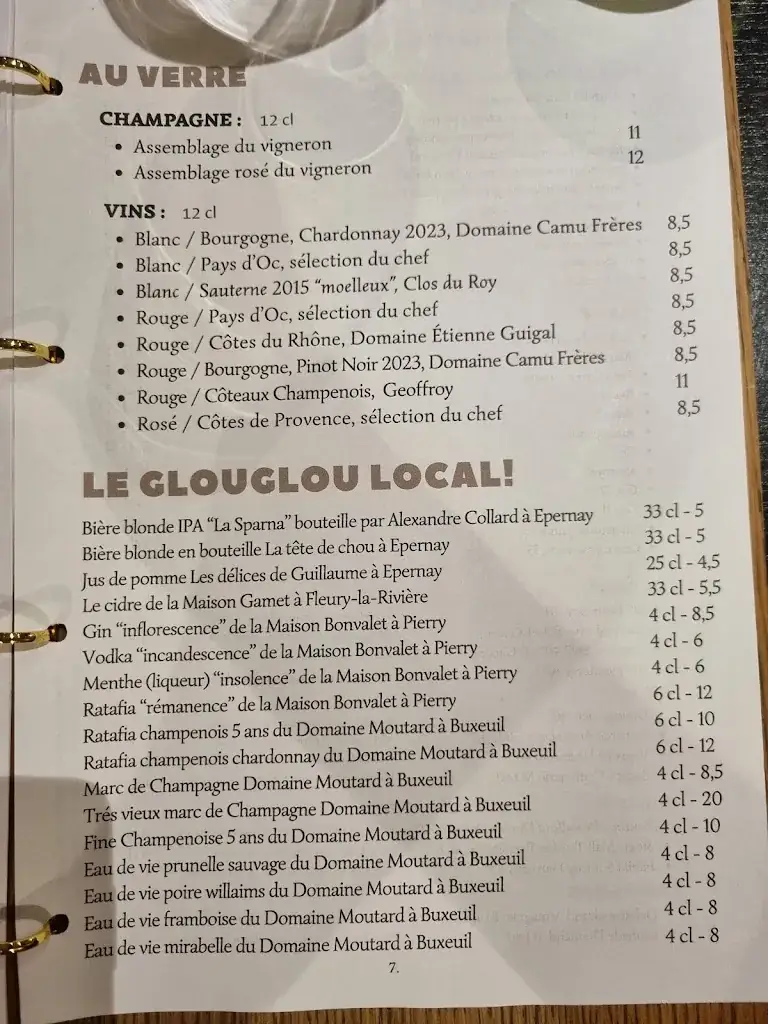 Menu_La Cave à Champagne_Épernay_imagen_2