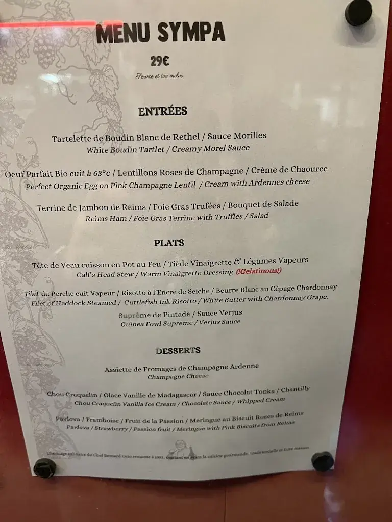 Menu_La Cave à Champagne_Épernay_imagen_4