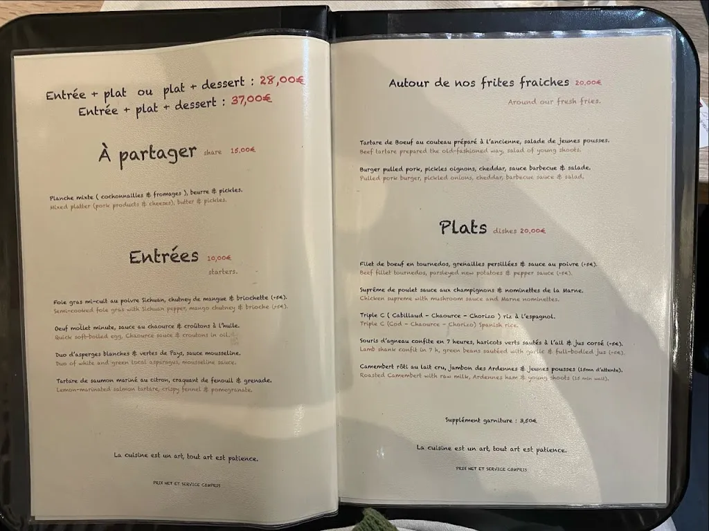 Menu_Le P'tit Champenois Restaurant au coeur de nos caveaux typiquement champenois Epernay_Épernay_image_1