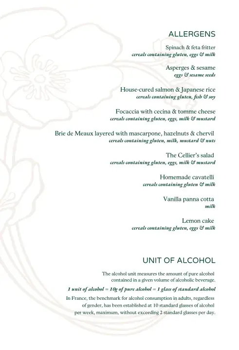 Menu_Cellier Belle Epoque - by Perrier-Jouet_Épernay_image_1