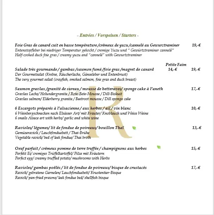 Menu_Restaurant LE R_Bischwihr_imagen_1