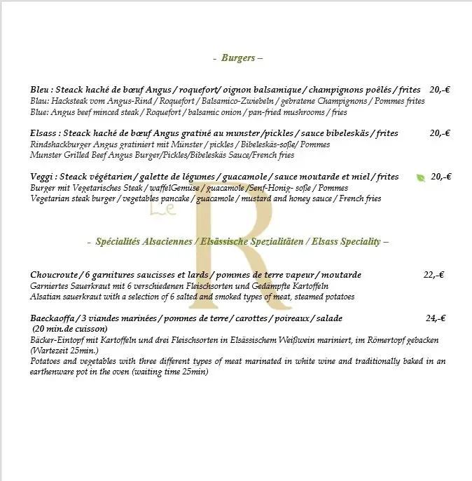 Menu_Restaurant LE R_Bischwihr_imagen_2