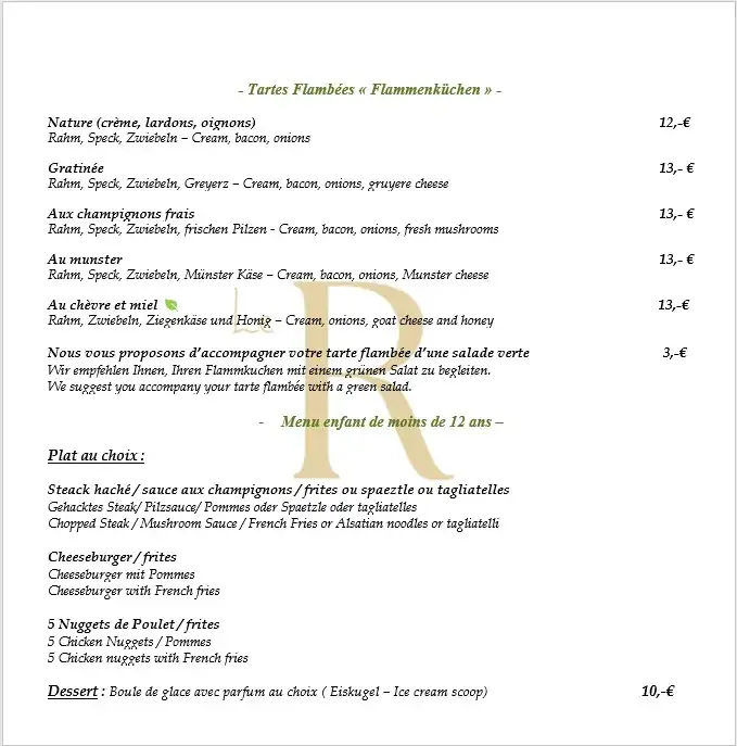 Menu_Restaurant LE R_Bischwihr_imagen_4
