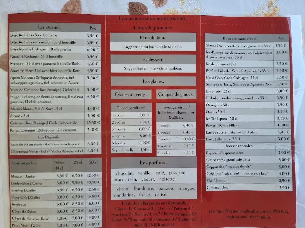 Menu_Restaurant La Coccinelle_Artzenheim_image_1