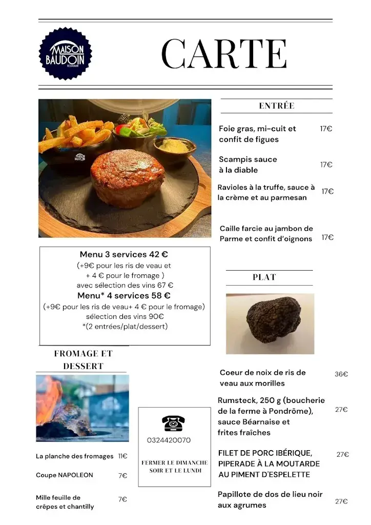 Menu_Restaurant Maison Baudoin_Givet_image_2